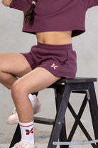 maroon shorts