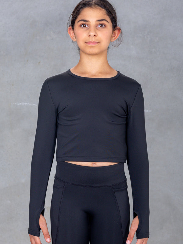 Girls Long Sleeve Activewear Top – Ivy — alternate view